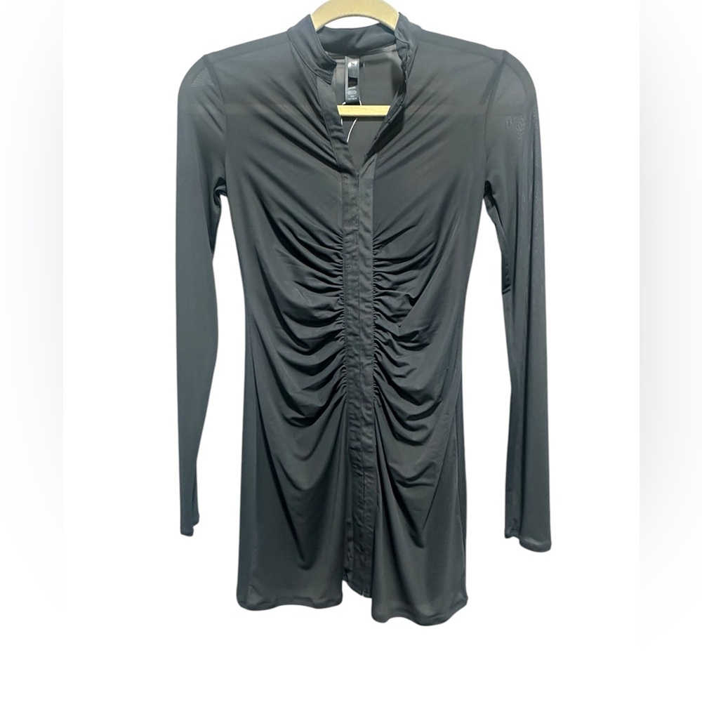SKIMS Gunmetal Mesh Swim Cover Up Dress with hook closure size XXS NWT